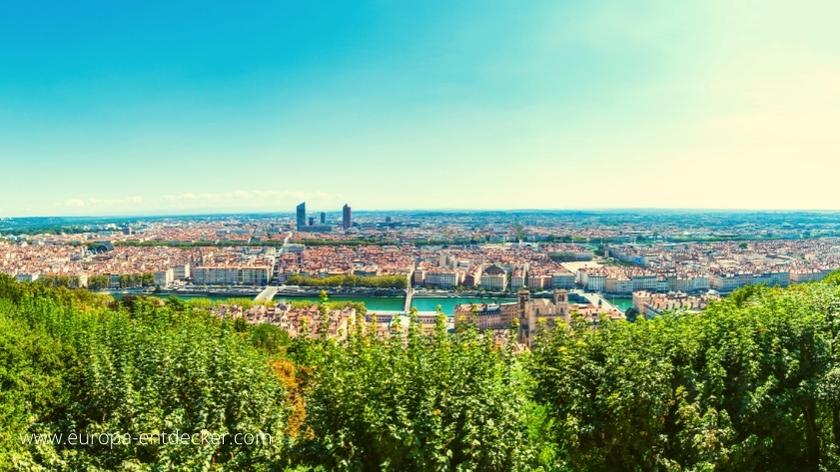 Blick von oben auf die Stadt Lyon