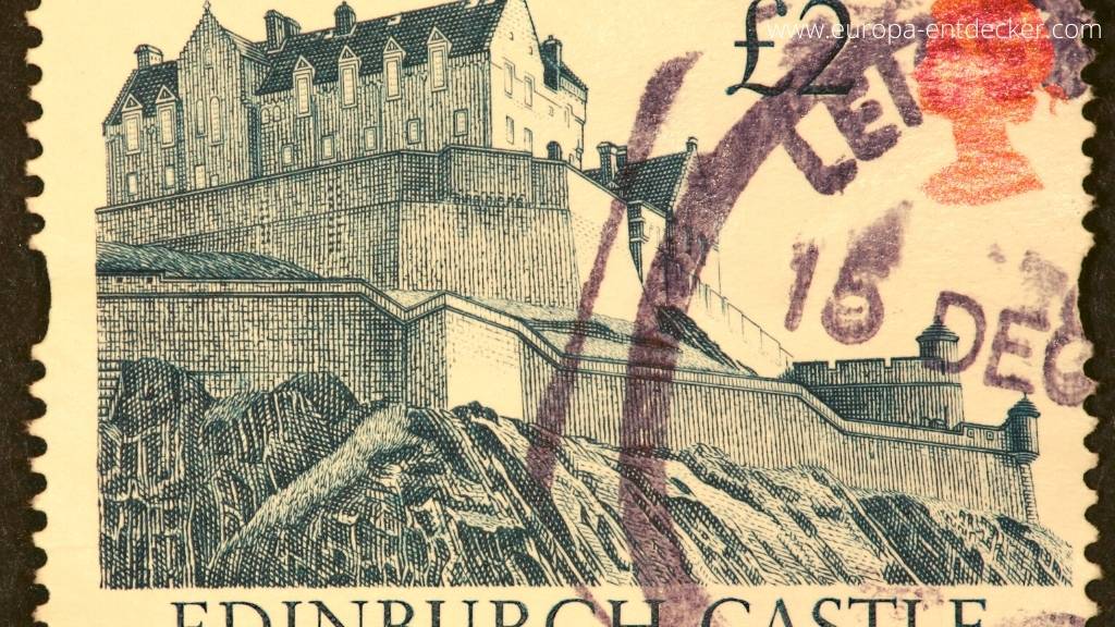 Edinburgh Castle Briefmarke alt