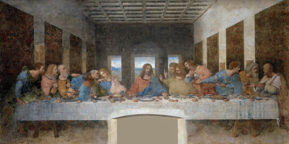Weltberühmtes Gemälde Das letzte Abendmahl von Leonardo da Vinci